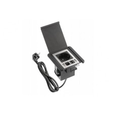 Подовжувач FLIP, 1xSCHUKO, 2xUSB, 1xLAN, кабель з вилкою 1,5м, чорний