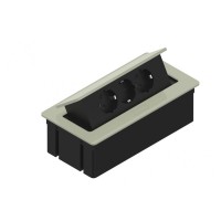 Прямокутний подовжувач 3x schuko сірий Elektrima Kwadro Rejs