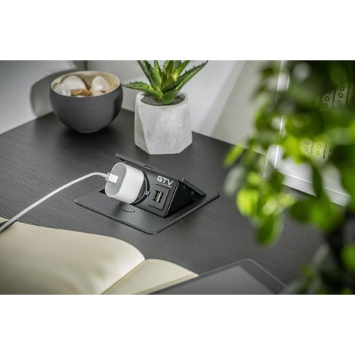 Подовжувач AVARO 1xSCHUKO, 2xUSB A кабель 1,5 м, алюміній