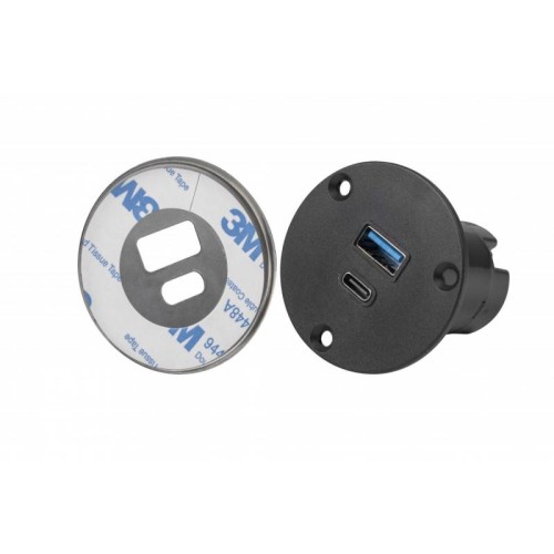 Вбудований зарядний пристрій GTV SLOT USB A+C 38 Вт, врізний, чорний - 6145