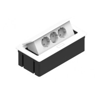 Прямокутний подовжувач 3x schuko білий Elektrima Kwadro Rejs