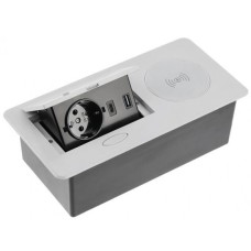 Удлинитель GTV AVARO PLUS 1 розетка SCHUKO USB А+С WC 5W провод 1,5м Алюминий