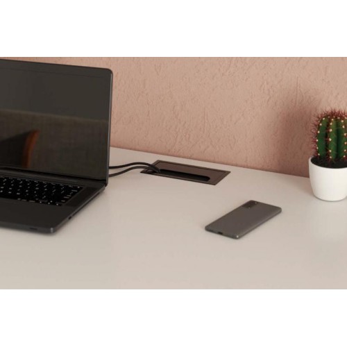 Пропуск для кабелю Rejs DOCKER чорний 80x160 мм, алюміній - 4491