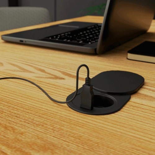 Подовжувач Rejs Elektrima Slider з USB, чорний, 1 розетка, кабель 1,9 м - 15523