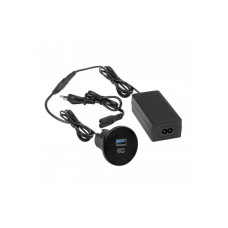 Встроенное зарядное устройство GTV SLOT USB A+C 38 Вт, врезное, черное