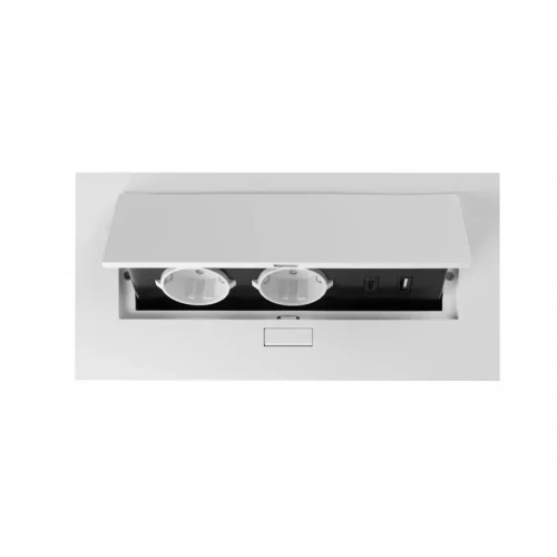 Вбудований блок розеток GTV (2xSCHUKO + USB A+C), білий, без кабелю - AE-PBU02GS-10N