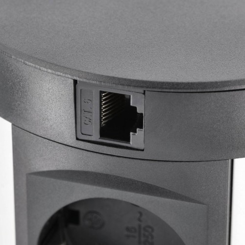 Подовжувач GTV COMFORT PLUS 120мм 4 розетки SCHUKO 2xUSB 2,4A 2xRJ45 WC 5W провід 1,5м Чорний