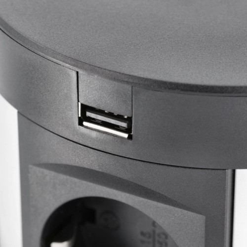 Подовжувач GTV COMFORT PLUS 120мм 4 розетки SCHUKO 2xUSB 2,4A 2xRJ45 WC 5W провід 1,5м Чорний