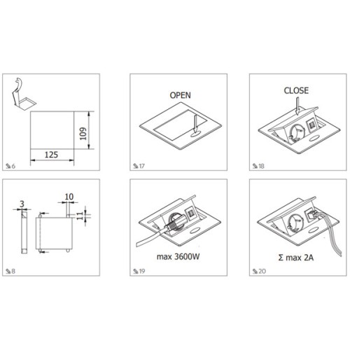 Подовжувач GTV AVARO 1 розетка SCHUKO 2xUSB провід 1,5м Чорний