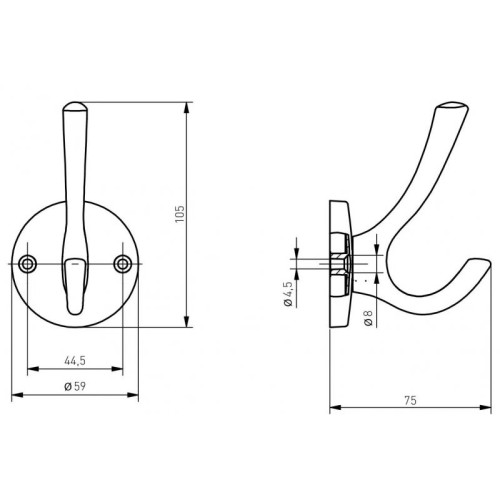 Гачок меблевий GTV RHINO інокс - WZ-RHINO-06