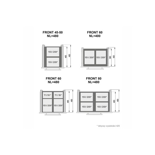 Відро для сміття Rejs SEGREGO Графіт 600 секція 2x20L 425мм - WE28.4044.01.924