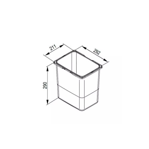 Мусорное ведро Rejs W-JC/PRAKTIKO Серый 15L Пластик - TE22.1994.05.049