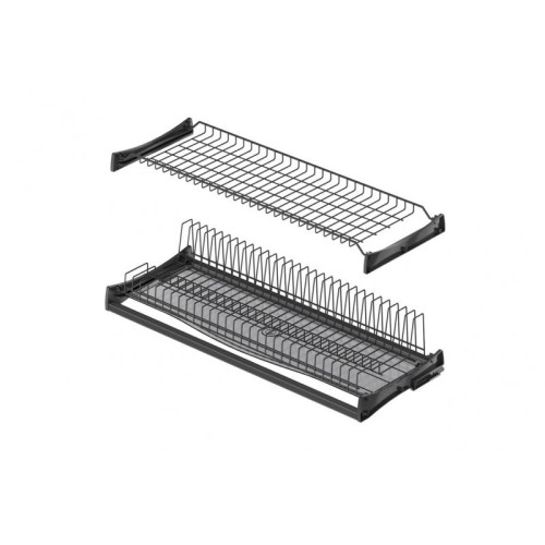 Сушка для посуду Starax з рамою, антрацитова, L-600мм - 11417