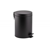 Мусорное ведро QT Liberty чёрный 5L с крышкой и педалью (нерж.)