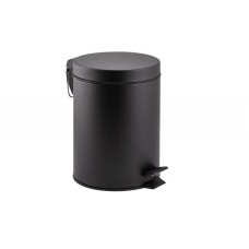 Мусорное ведро QT Liberty чёрный 5L с крышкой и педалью (нерж.)