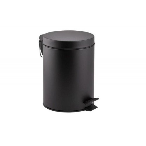 Мусорное ведро QT Liberty чёрный 5L с крышкой и педалью (нерж.) - 13873