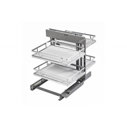GTV CORNER MovixPro - універсальний, з двома висувними кошиками, з доводчиком, хром/білий, 800 мм - 9241