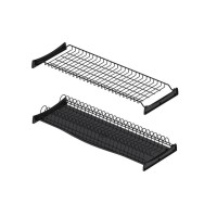 Сушка для посуду Starax S-5163-А, з піддоном, антрацит, 600 мм