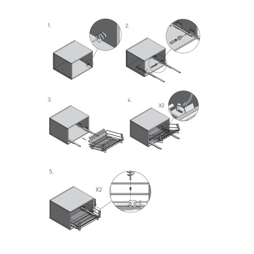 Направляючі до сушка GTV MOVIX висувний для посуду з дотяжкою L-450 повного висування - PB-OC450BO