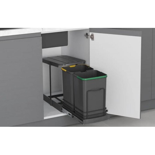 Мусорное ведро STARAX 12л+12л графит - 14057