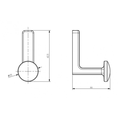Гачок меблевий GTV ARCO чорний матовий - WZ-ARCO-20M