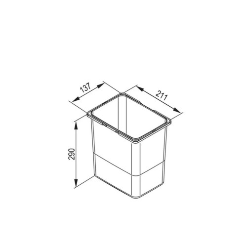 Відро для сміття Rejs W-JC/PRAKTIKO Графіт 7L Пластик - TE22.1993.05.007
