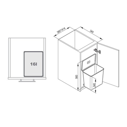 Мусорное ведро Rejs Sesamo Н=450 16л - TE22.0701.05.000