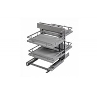 Угловая кухонная система GTV MovixPro с доводчиком, выдвижные корзины, антрацит, ширина 900 мм