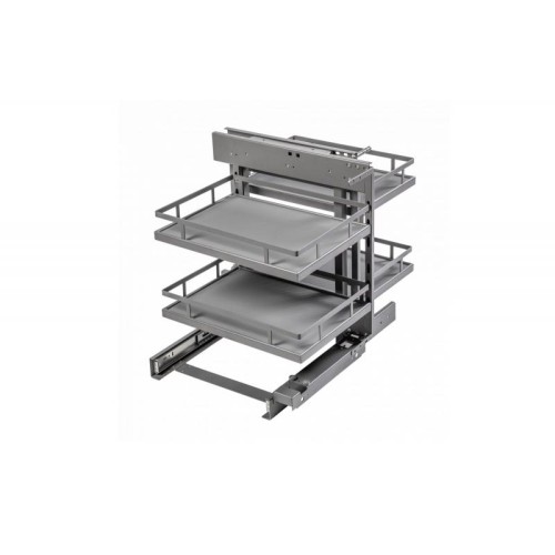 Угловая кухонная система GTV MovixPro с доводчиком, выдвижные корзины, антрацит, ширина 900 мм - 3338