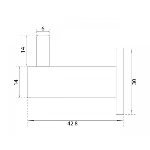 Крючок мебельный HK-STR BLK чорний 40мм - 14644