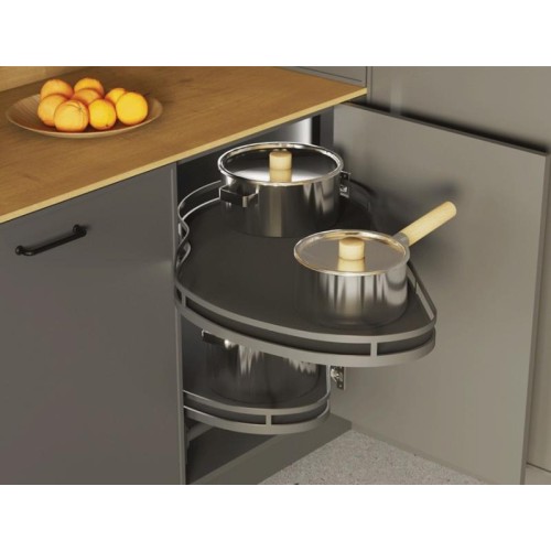 Угол магический Rejs Optima ERGO 1000/450 левый, графит/графит, с доводчиком Soft Close - 16266