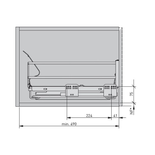 Направляючі до сушка GTV MOVIX висувний для посуду з дотяжкою L-450 повного висування - PB-OC450BO