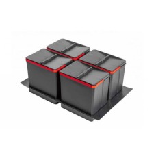 Сегрегатор для мусора AxiSpace, Размер: 900мм, 4 емкости (4х15л), Цвет: Графит