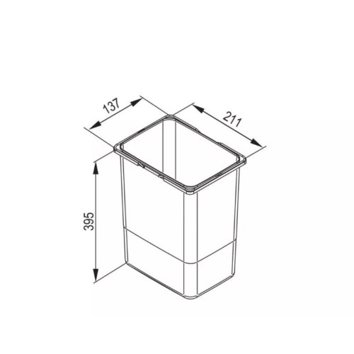 Відро для сміття Rejs W-JC/PRAKTIKO Графіт 9L Пластик - TE22.1969.05.007