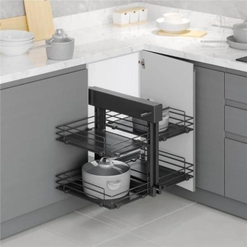 Кутовий механізм Starax S-3065-А, висувний, універсальний, антрацит, 400 мм - S-3065-А