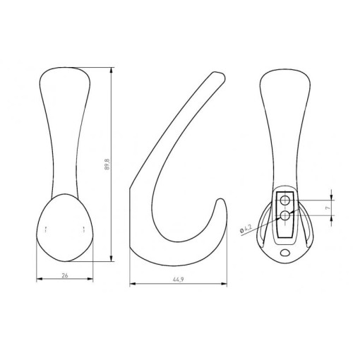 Гачок меблевий GTV ORA графіт світлий - WZ-ORA-25