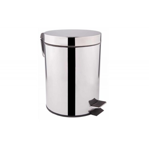 Мусорное ведро QT Liberty хром 5L с крышкой и педалью (нерж.) - 13872