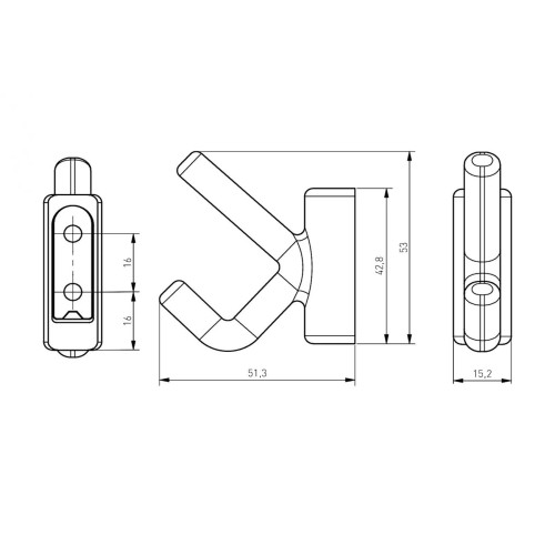 Гачок меблевий GTV LENS інокс - WZ-LENS-06