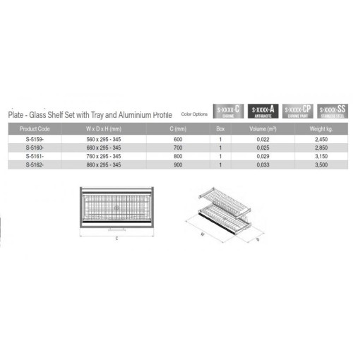 Сушка для посудуStarax S-5161-CР, з рамою, хром, 600 мм - S-5161-CР