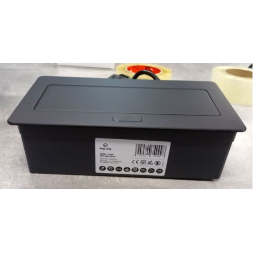 Прямоугольный встраиваемый удлинитель 3x schuko черный Elektrima Kwadro Rejs - TR19.0003.08.061