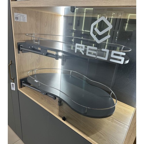 Кут REJS Corner Optima Maxima SILVA 800 правий, хром/графіт - WE28.2508.43.781