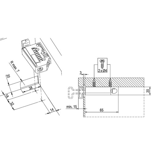 Навіс кухонний STRONG 1 (аналог CAMAR 806) регульований компл. (лівий+правий) - TH01.2050.08.000