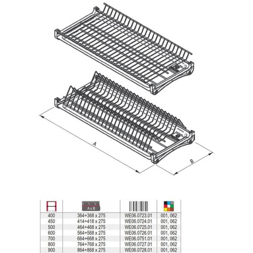 Сушка для посуду 700 хром Rejs STANDART3 WE06.0751.01.001 - WE06.0751.01.001