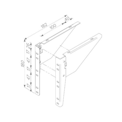 Крепления фасада к ведрам типа JC606, 607, 609 металл светло-серый - WE24.0017.01.549