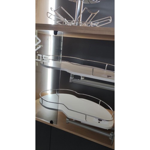 Кут REJS Corner Optima Maxima SILVA 900 лівий, хром/білий - WE28.2607.43.374