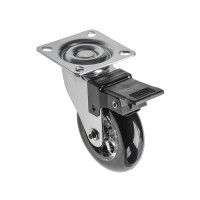 Ролик GTV Brazylia ЧОРНИЙ із майданчиком, зі стопором d-75, Н-90 мм