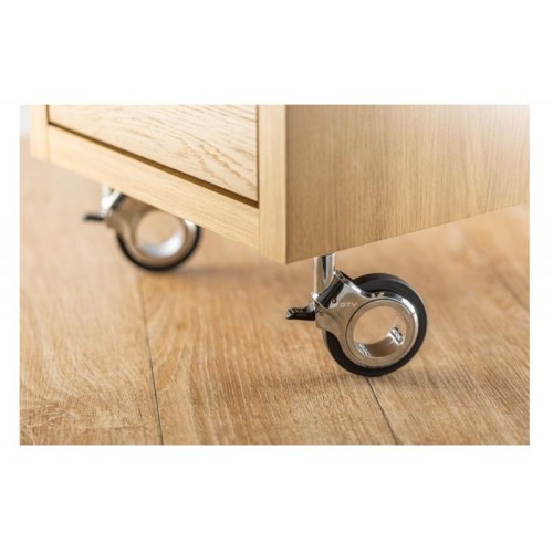 Ролик GTV GIRA Чорний/хром із майданчиком зі стопором D-60 мм H-94,5мм - KM-GIRA-60MM-ZH-20