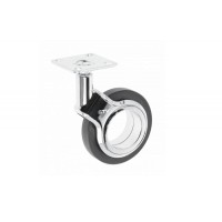 Ролик GTV GIRA Чорний/хром із майданчиком зі стопором D-75мм H-107мм