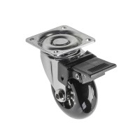 Ролик GTV Brazylia ЧЕРНЫЙ с площадкой, со стопором d-50, Н-65 мм