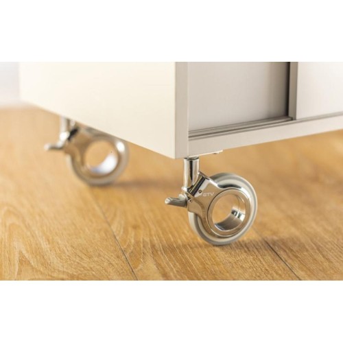 Ролик GTV GIRA Сірий/хром із майданчиком зі стопором D-75мм H-107мм - KM-GIRA-75MM-ZH-19